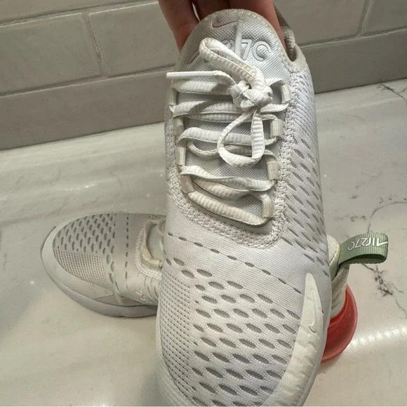 Nike Air Max 270 White Pink Coral Women’s 7.5 / 6Y Sneakers Running Shoes - Picture 14 of 16